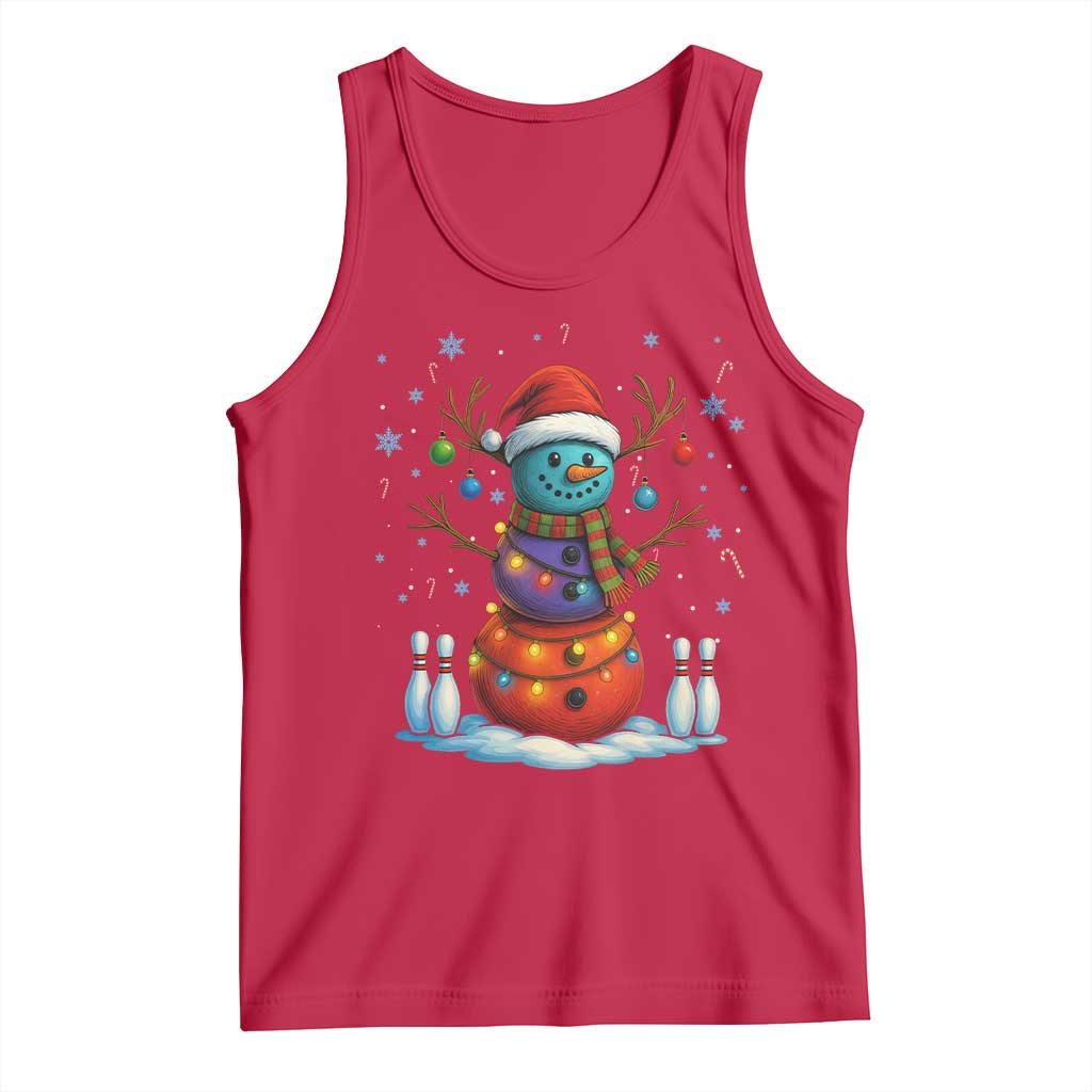 Funny Bowling Christmas Tank Top Gift For Bowler TS12 Red Print Your Wear