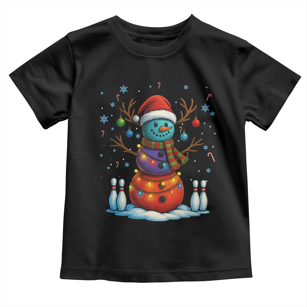 Funny Bowling Christmas Toddler T Shirt Gift For Bowler TS12 Black Print Your Wear