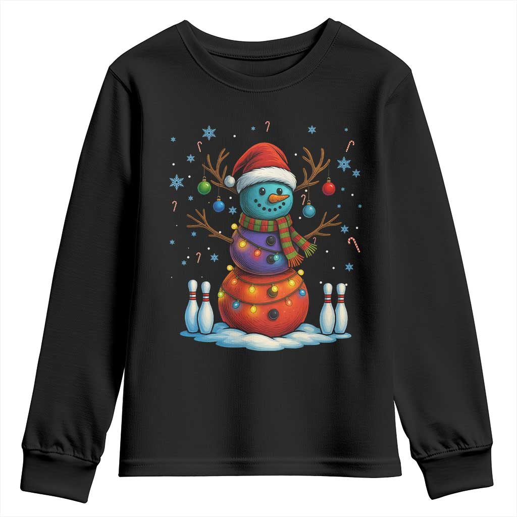 Funny Bowling Christmas Youth Sweatshirt Gift For Bowler TS12 Black Print Your Wear