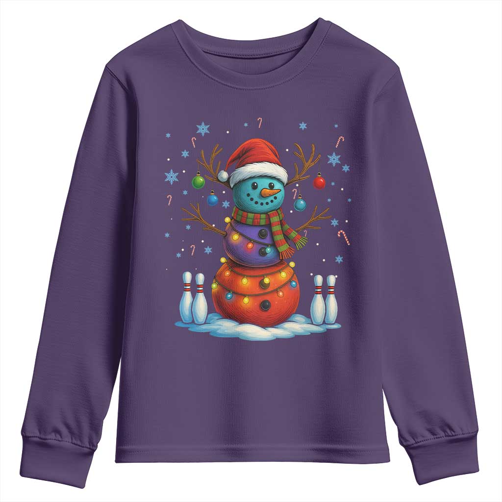 Funny Bowling Christmas Youth Sweatshirt Gift For Bowler TS12 Purple Print Your Wear