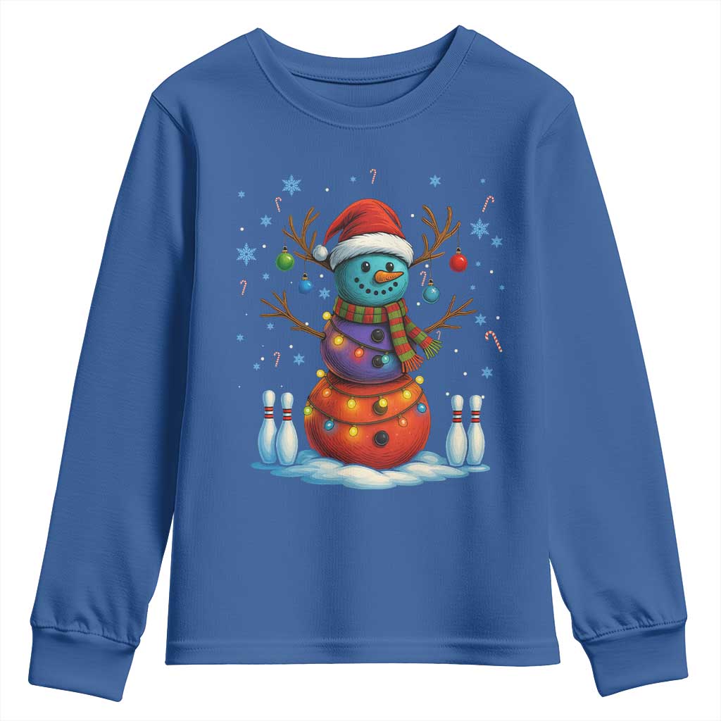 Funny Bowling Christmas Youth Sweatshirt Gift For Bowler TS12 Royal Blue Print Your Wear