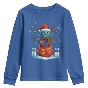Funny Bowling Christmas Youth Sweatshirt Gift For Bowler TS12 Royal Blue Print Your Wear