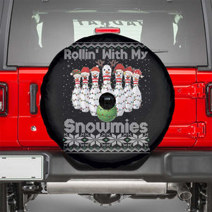 Rollin With My Snowmies Spare Tire Cover Funny Christmas Bowling Ugly Sweater Gift TS12 Black Print Your Wear