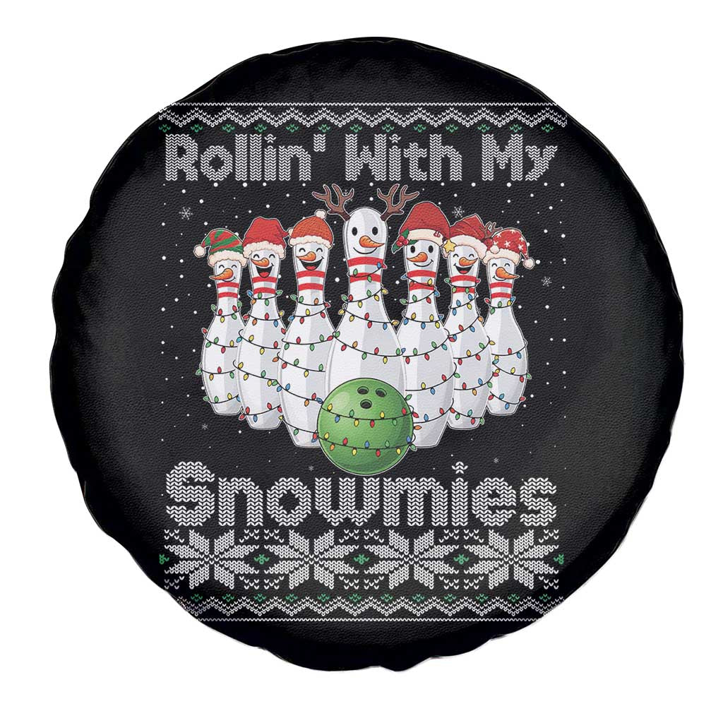 Rollin With My Snowmies Spare Tire Cover Funny Christmas Bowling Ugly Sweater Gift TS12 Print Your Wear