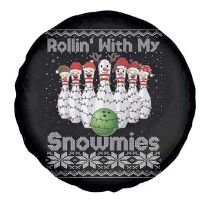 Rollin With My Snowmies Spare Tire Cover Funny Christmas Bowling Ugly Sweater Gift TS12 Print Your Wear