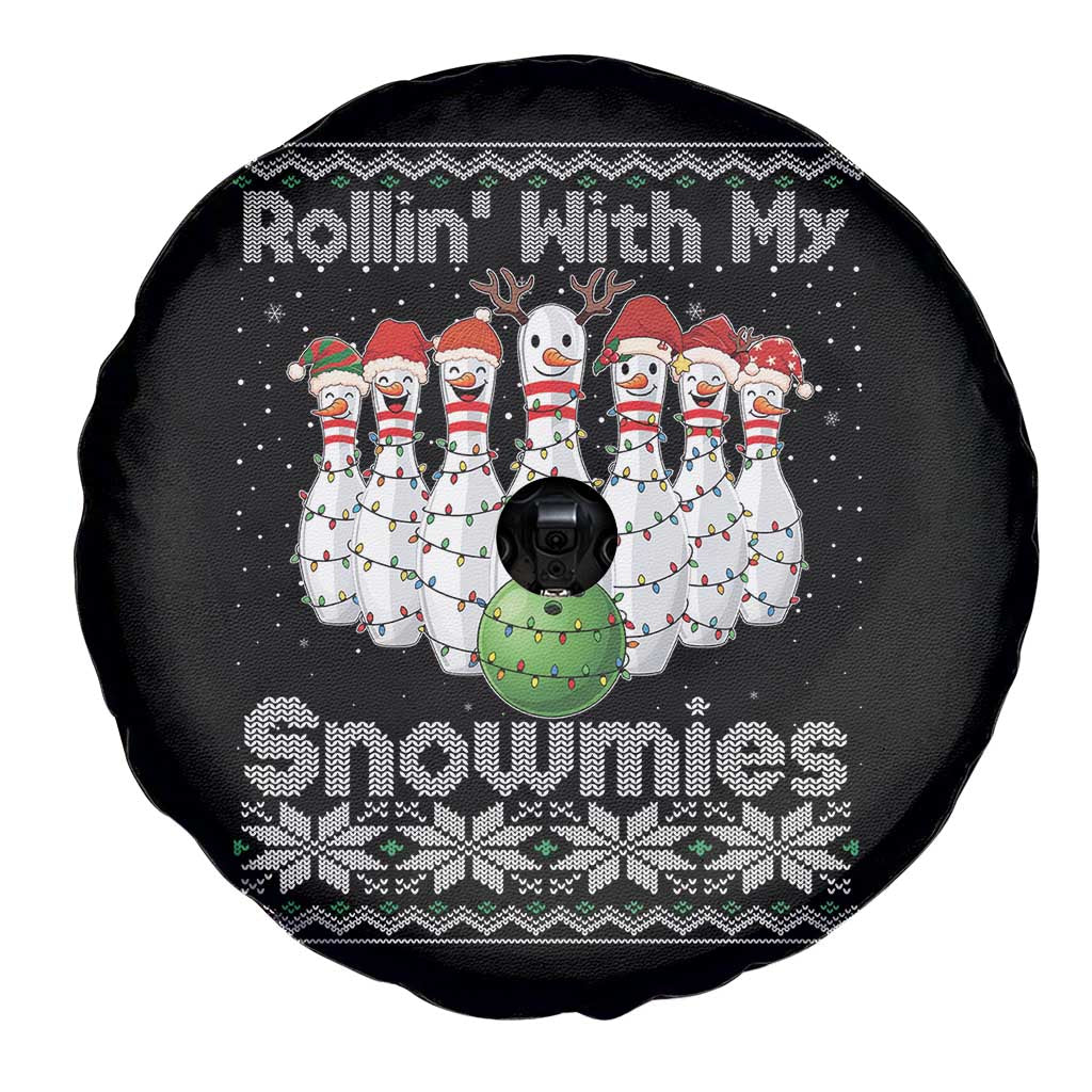 Rollin With My Snowmies Spare Tire Cover Funny Christmas Bowling Ugly Sweater Gift TS12 Print Your Wear