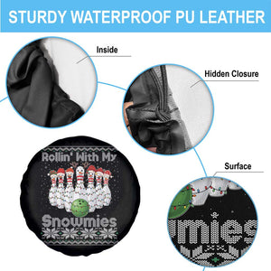Rollin With My Snowmies Spare Tire Cover Funny Christmas Bowling Ugly Sweater Gift TS12 Print Your Wear
