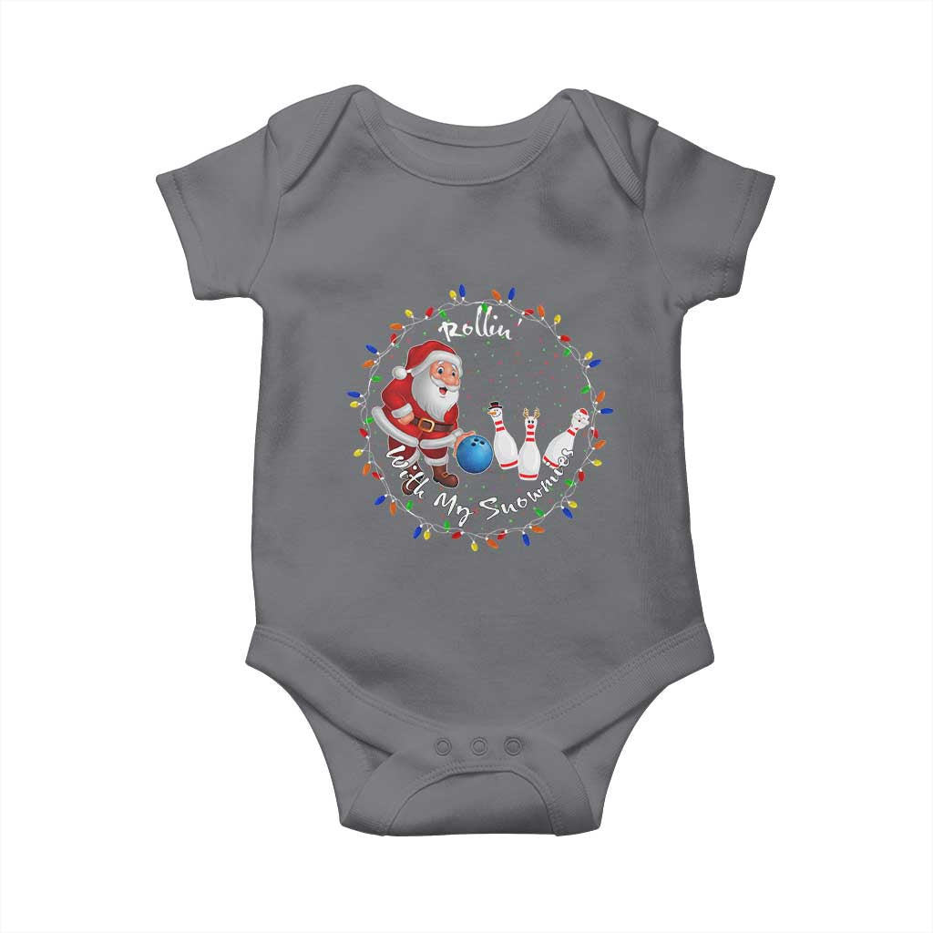 Rollin With My Snowmies Baby Onesie Bowling Xmas Gift TS12 Charcoal Print Your Wear