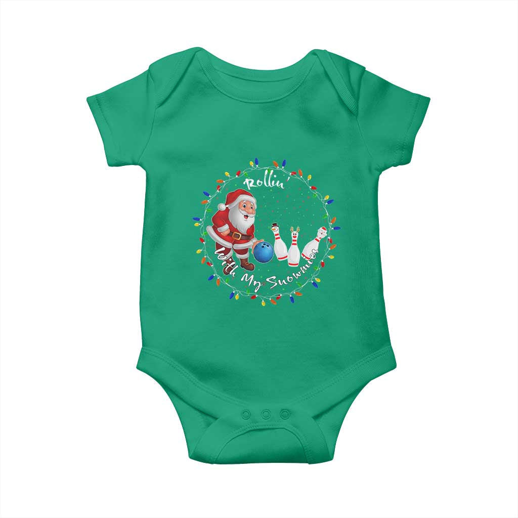 Rollin With My Snowmies Baby Onesie Bowling Xmas Gift TS12 Irish Green Print Your Wear