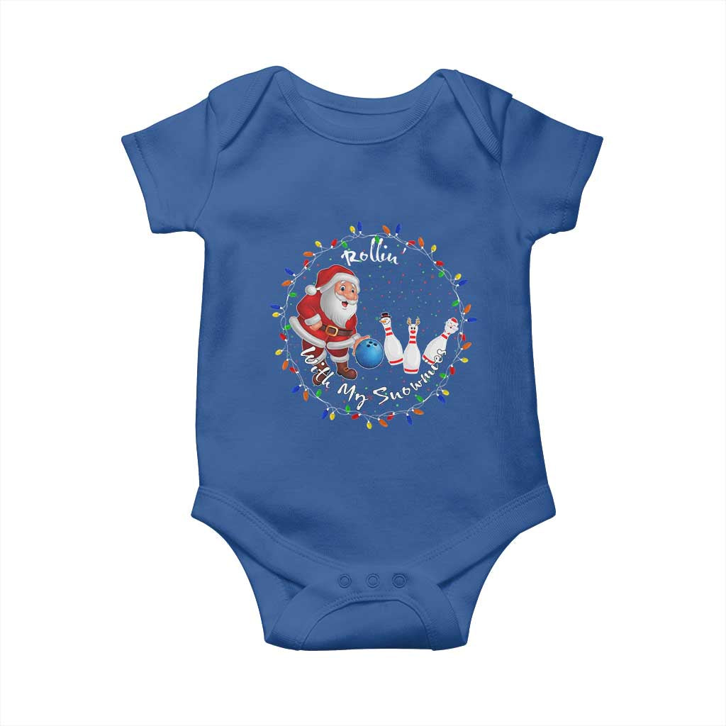 Rollin With My Snowmies Baby Onesie Bowling Xmas Gift TS12 Royal Blue Print Your Wear