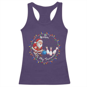 Rollin With My Snowmies Racerback Tank Top Bowling Xmas Gift TS12 Purple Print Your Wear