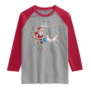 Rollin With My Snowmies Raglan Shirt Bowling Xmas Gift TS12 Sport Gray Red Print Your Wear