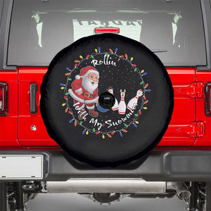 Rollin With My Snowmies Spare Tire Cover Bowling Xmas Gift TS12 Black Print Your Wear