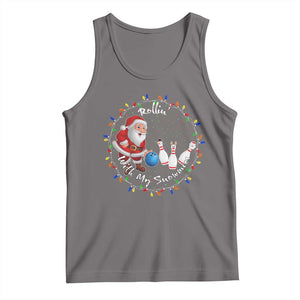 Rollin With My Snowmies Tank Top Bowling Xmas Gift TS12 Deep Heather Print Your Wear