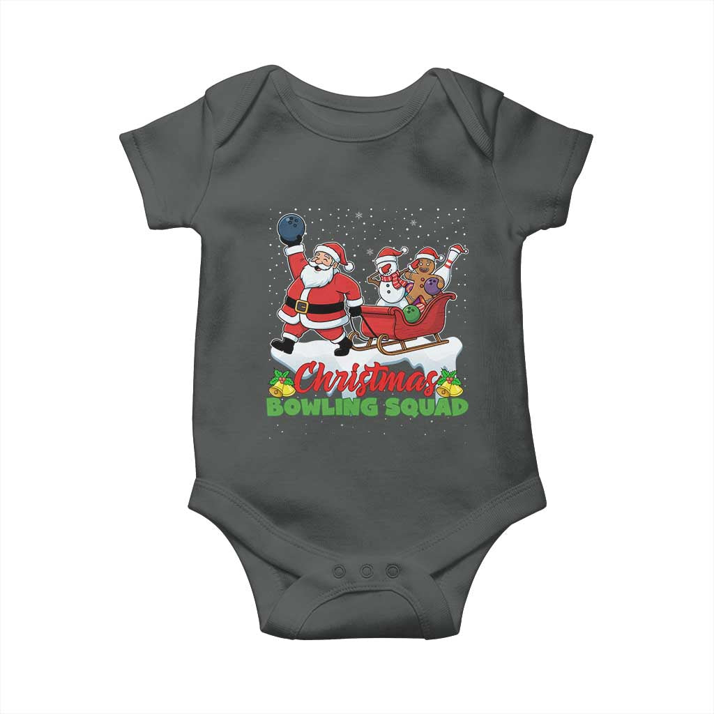 Christmas Bowling Squad Baby Onesie Funny Holiday Bowler TS12 Dark Heather Print Your Wear