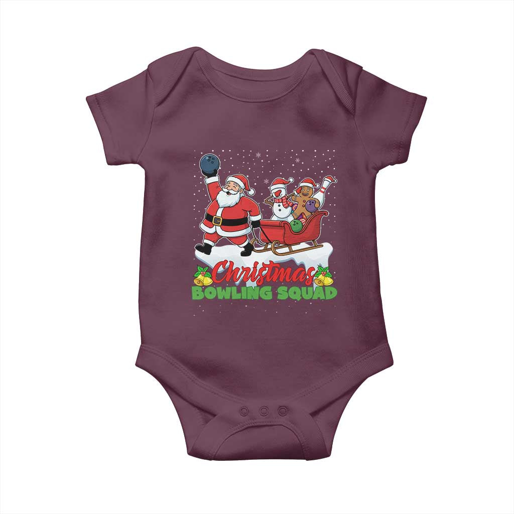 Christmas Bowling Squad Baby Onesie Funny Holiday Bowler TS12 Maroon Print Your Wear