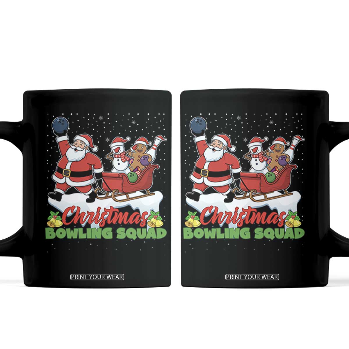 Christmas Bowling Squad Coffee Mug Funny Holiday Bowler TS12 Black Print Your Wear