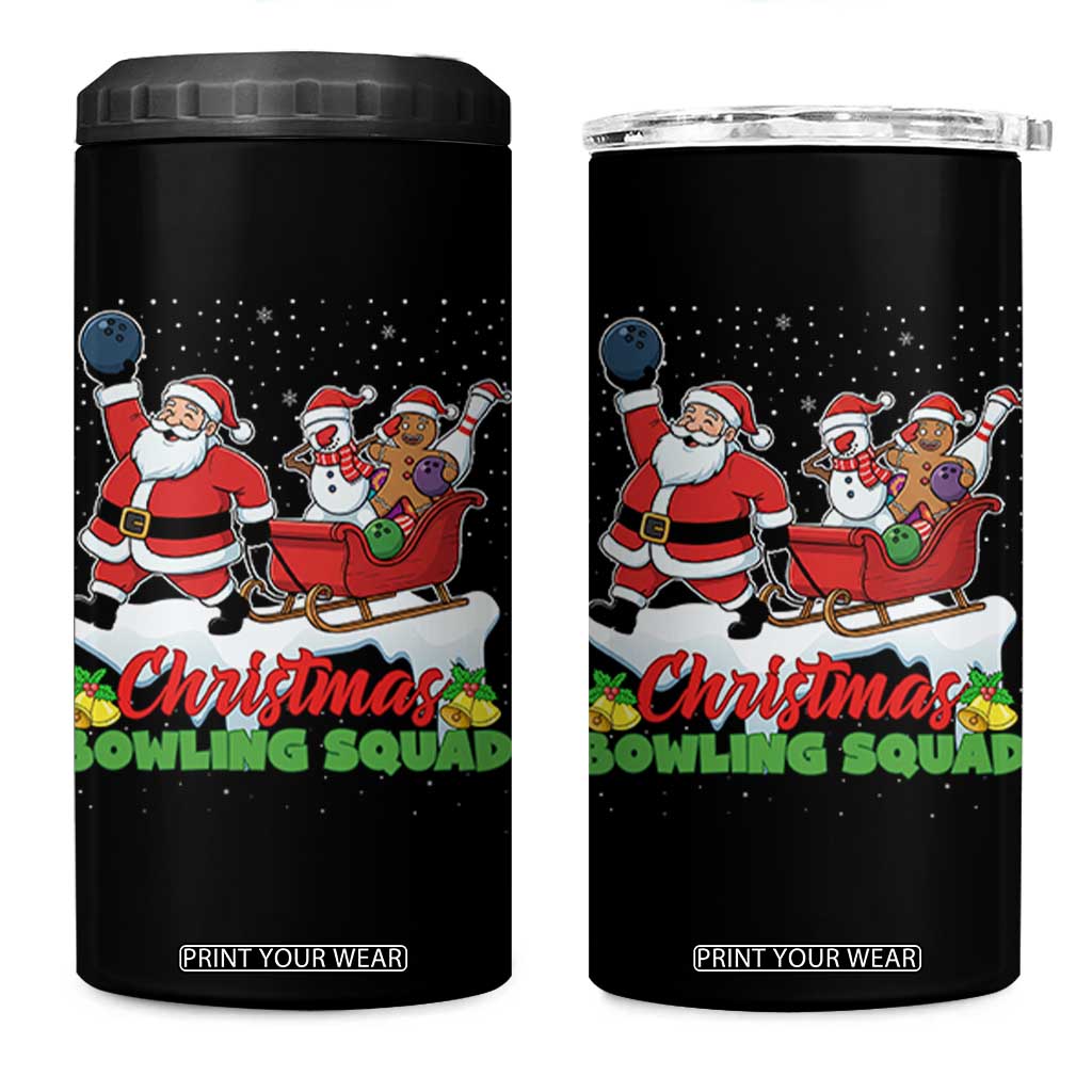 Christmas Bowling Squad 4 in 1 Can Cooler Tumbler Funny Holiday Bowler TS12 One Size: 16 oz Black Print Your Wear