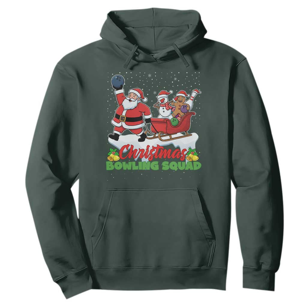 Christmas Bowling Squad Hoodie Funny Holiday Bowler TS12 Dark Forest Green Print Your Wear