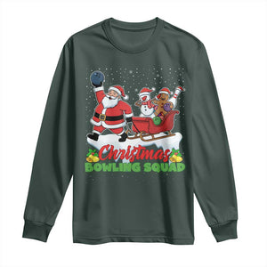 Christmas Bowling Squad Long Sleeve Shirt Funny Holiday Bowler TS12 Dark Forest Green Print Your Wear