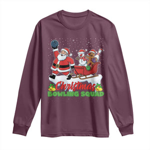 Christmas Bowling Squad Long Sleeve Shirt Funny Holiday Bowler TS12 Maroon Print Your Wear
