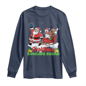 Christmas Bowling Squad Long Sleeve Shirt Funny Holiday Bowler TS12 Navy Print Your Wear