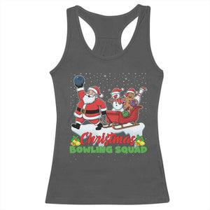 Christmas Bowling Squad Racerback Tank Top Funny Holiday Bowler TS12 Dark Heather Print Your Wear