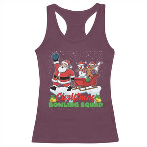 Christmas Bowling Squad Racerback Tank Top Funny Holiday Bowler TS12 Maroon Print Your Wear
