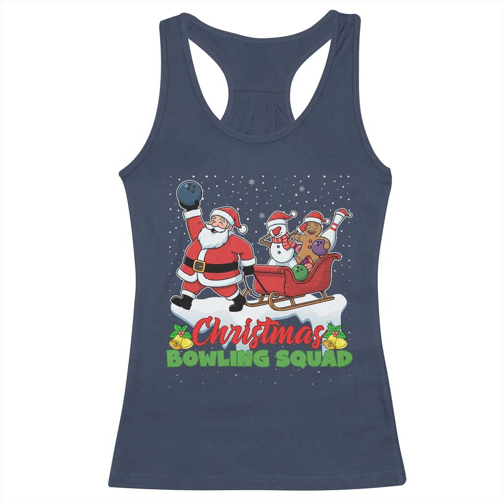 Christmas Bowling Squad Racerback Tank Top Funny Holiday Bowler TS12 Navy Print Your Wear
