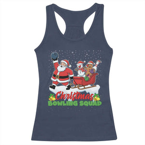 Christmas Bowling Squad Racerback Tank Top Funny Holiday Bowler TS12 Navy Print Your Wear