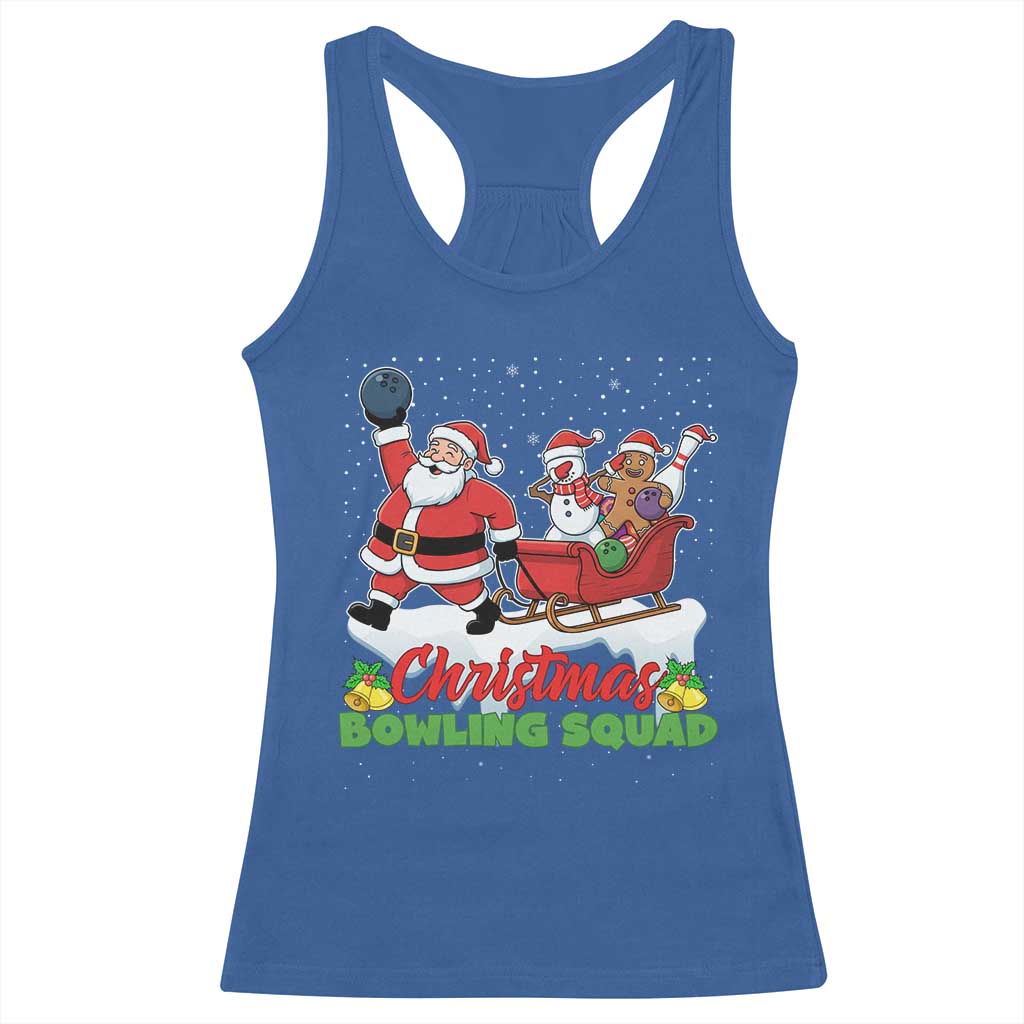 Christmas Bowling Squad Racerback Tank Top Funny Holiday Bowler TS12 Royal Blue Print Your Wear