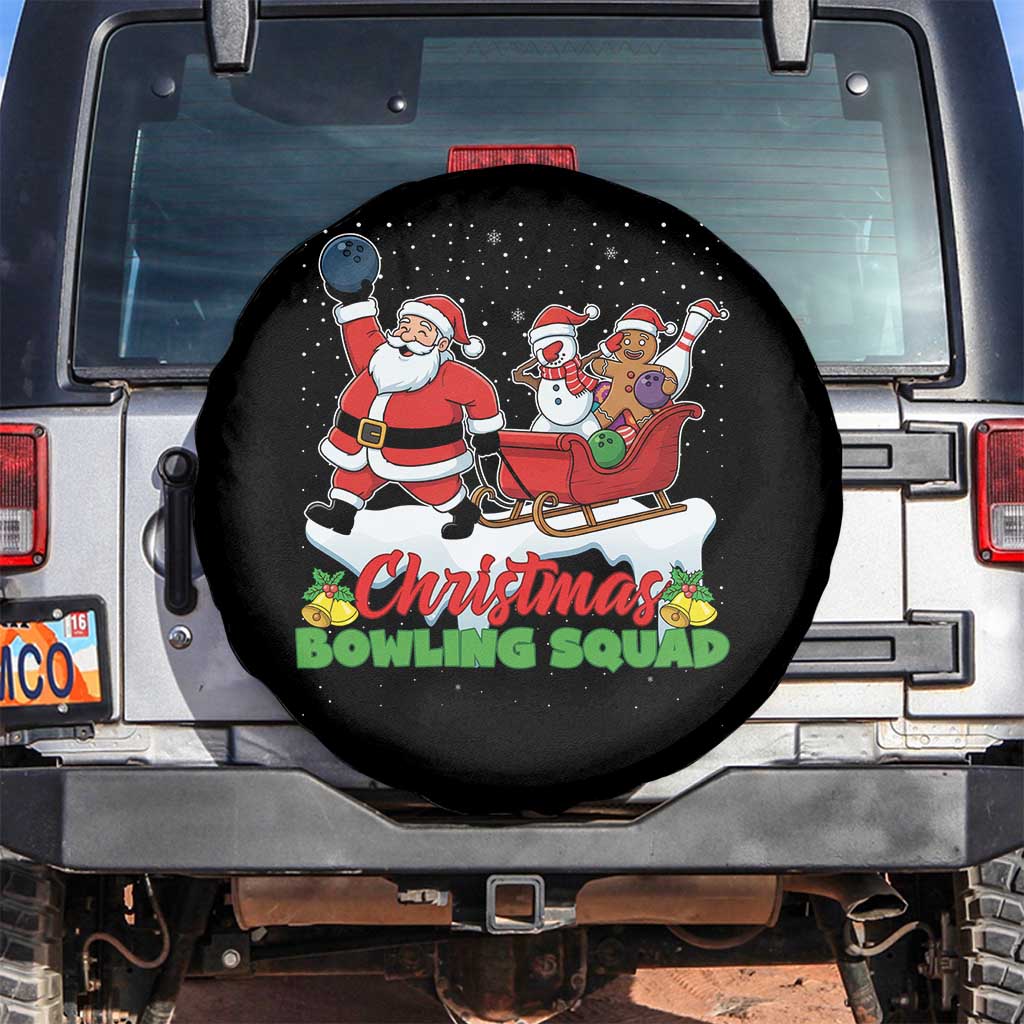 Christmas Bowling Squad Spare Tire Cover Funny Holiday Bowler TS12 No hole Black Print Your Wear