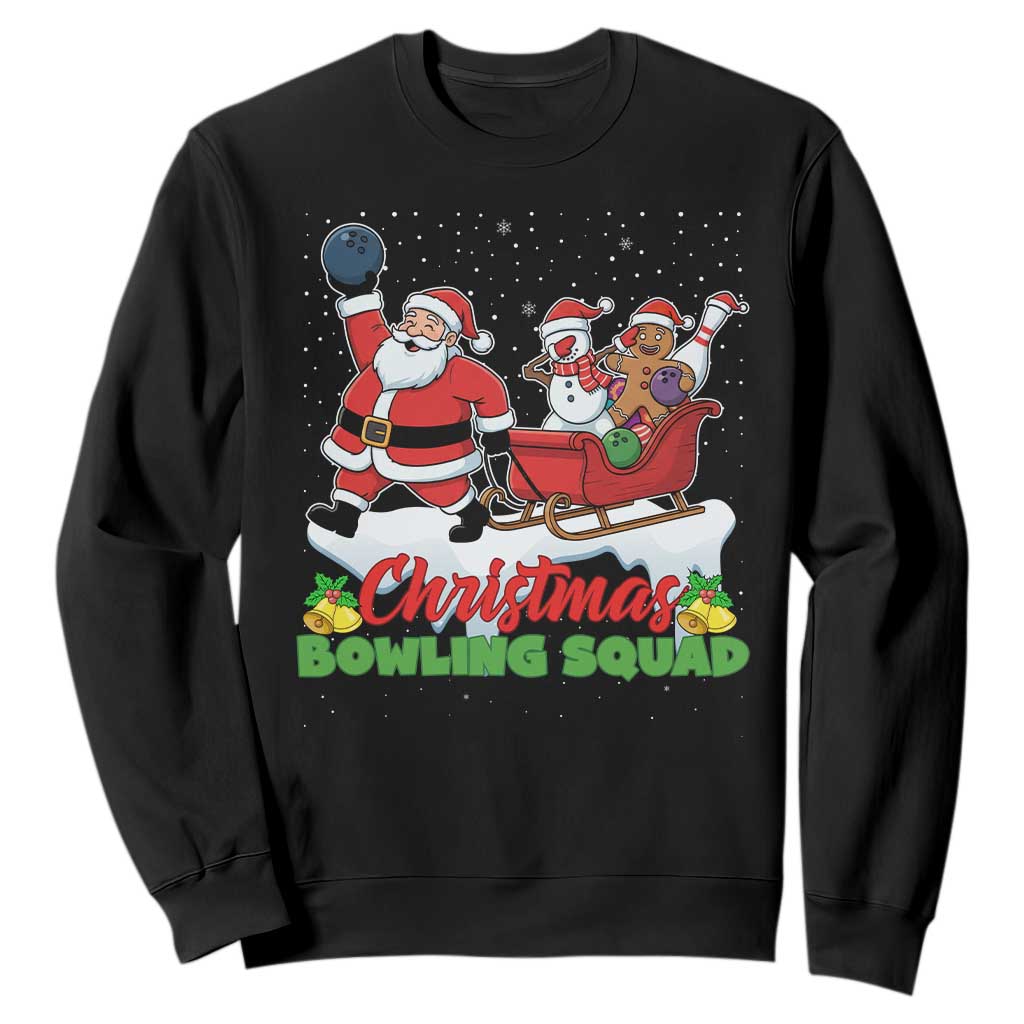 Christmas Bowling Squad Sweatshirt Funny Holiday Bowler TS12 Black Print Your Wear
