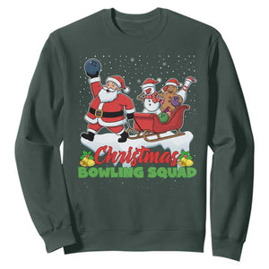 Christmas Bowling Squad Sweatshirt Funny Holiday Bowler TS12 Dark Forest Green Print Your Wear