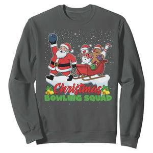 Christmas Bowling Squad Sweatshirt Funny Holiday Bowler TS12 Dark Heather Print Your Wear
