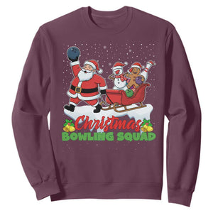 Christmas Bowling Squad Sweatshirt Funny Holiday Bowler TS12 Maroon Print Your Wear