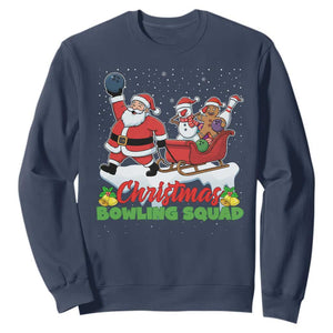 Christmas Bowling Squad Sweatshirt Funny Holiday Bowler TS12 Navy Print Your Wear