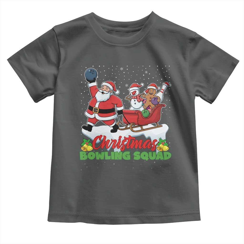 Christmas Bowling Squad Toddler T Shirt Funny Holiday Bowler TS12 Dark Heather Print Your Wear