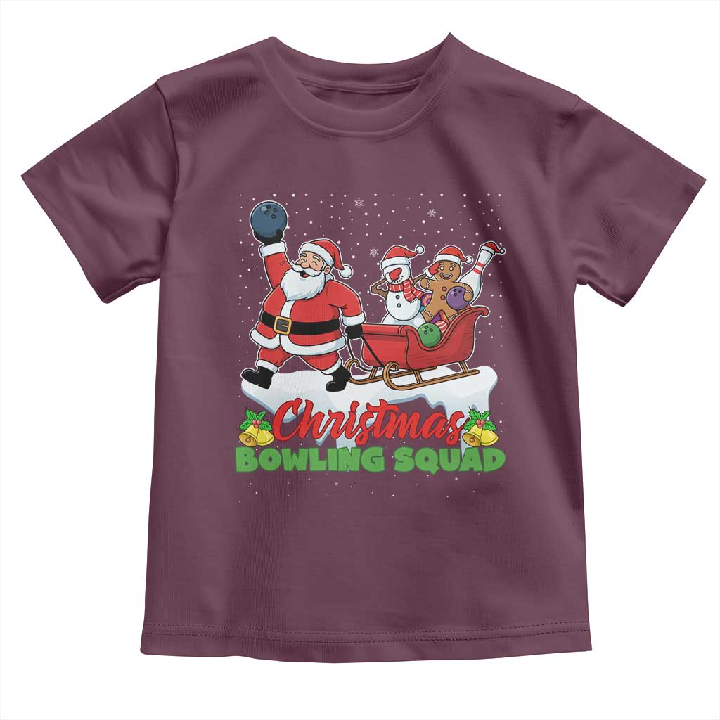 Christmas Bowling Squad Toddler T Shirt Funny Holiday Bowler TS12 Maroon Print Your Wear
