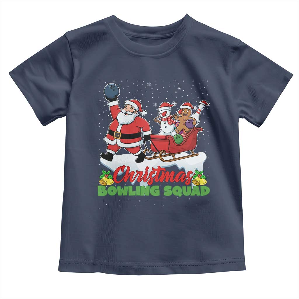 Christmas Bowling Squad Toddler T Shirt Funny Holiday Bowler TS12 Navy Print Your Wear