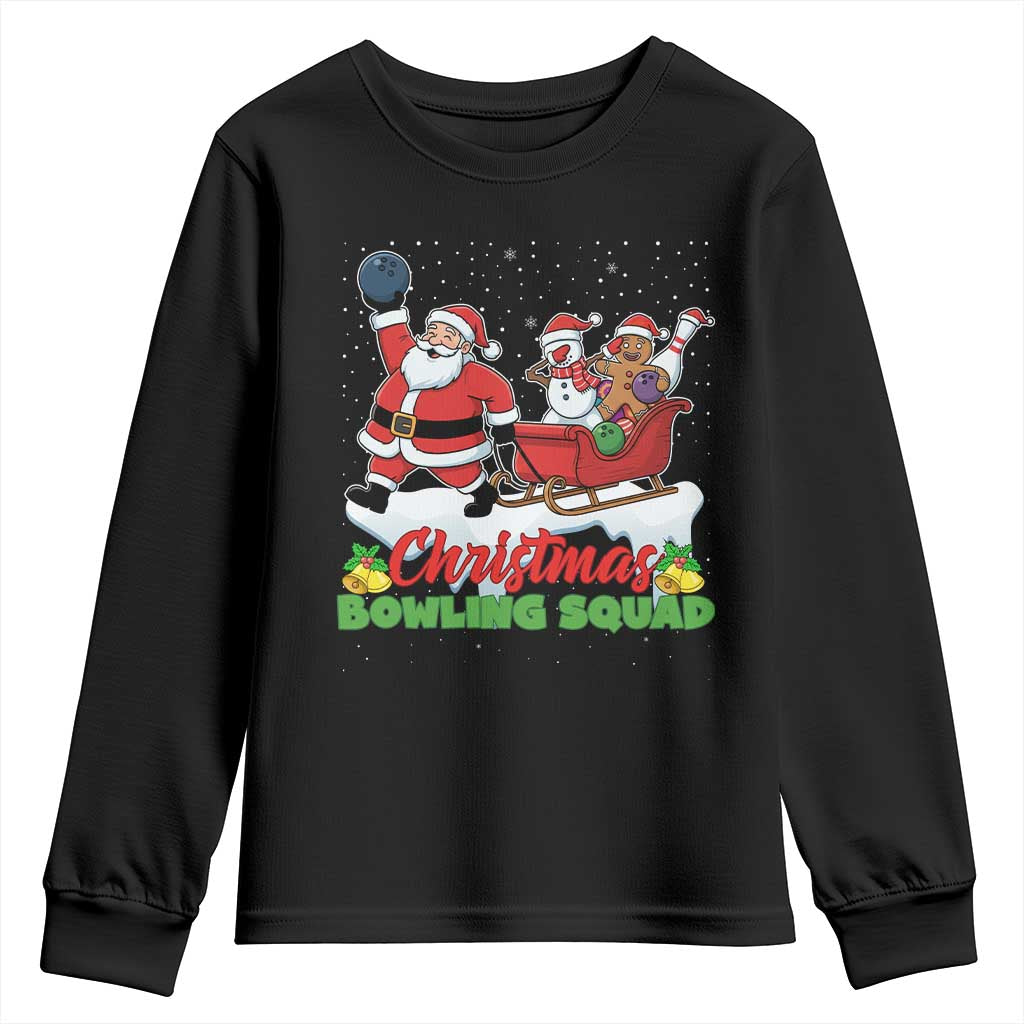Christmas Bowling Squad Youth Sweatshirt Funny Holiday Bowler TS12 Black Print Your Wear