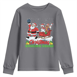 Christmas Bowling Squad Youth Sweatshirt Funny Holiday Bowler TS12 Charcoal Print Your Wear