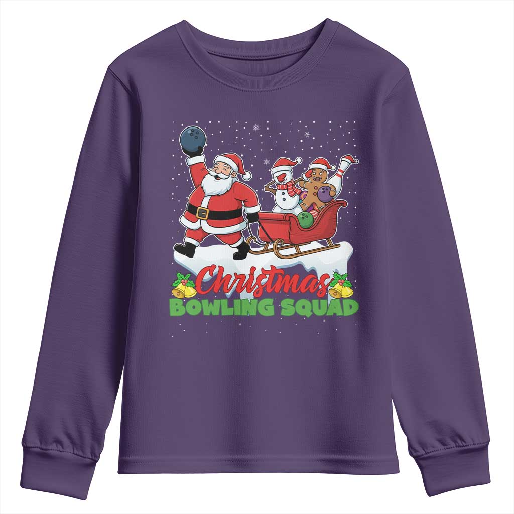 Christmas Bowling Squad Youth Sweatshirt Funny Holiday Bowler TS12 Purple Print Your Wear