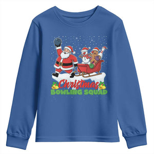 Christmas Bowling Squad Youth Sweatshirt Funny Holiday Bowler TS12 Royal Blue Print Your Wear