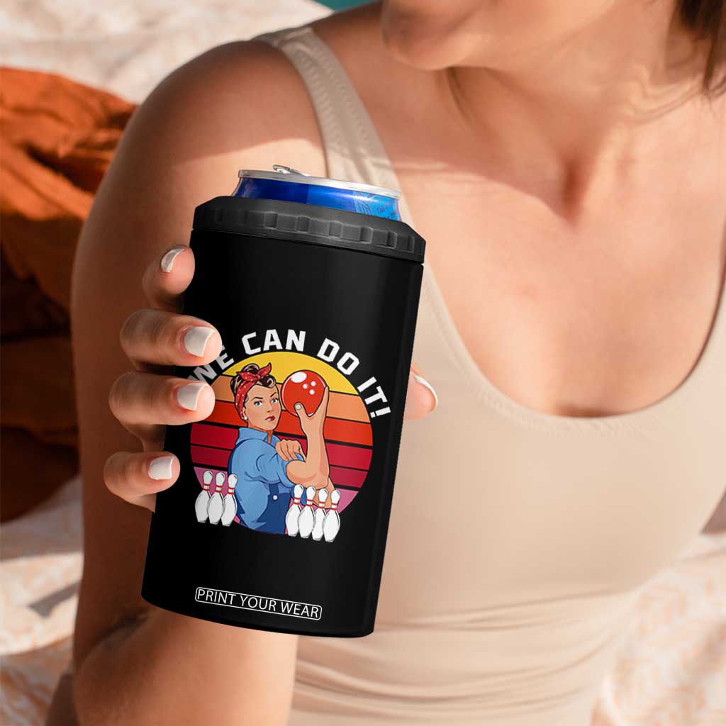 Feminist Bowling 4 in 1 Can Cooler Tumbler We Can Do It TS12 Print Your Wear