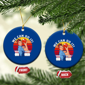 Feminist Bowling Ceramic Ornament We Can Do It TS12 1pc Blue Print Your Wear