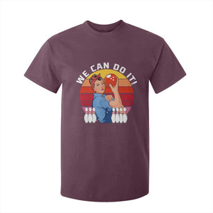Feminist Bowling T Shirt For Kid We Can Do It TS12 Maroon Print Your Wear