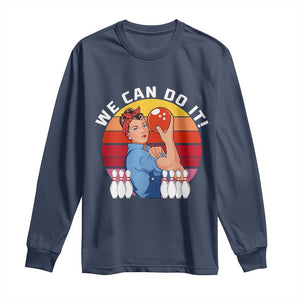 Feminist Bowling Long Sleeve Shirt We Can Do It TS12 Navy Print Your Wear