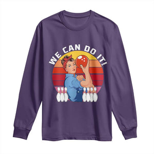 Feminist Bowling Long Sleeve Shirt We Can Do It TS12 Purple Print Your Wear