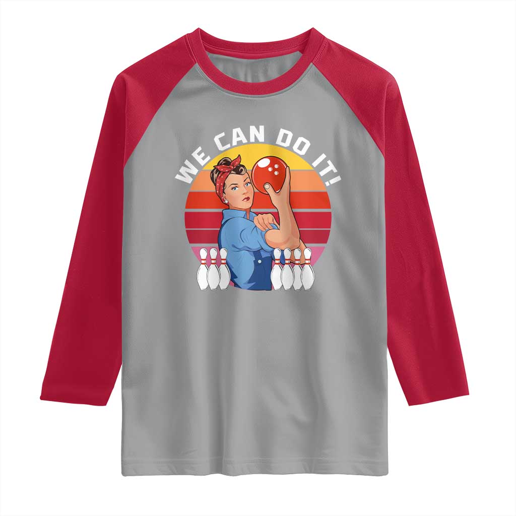 Feminist Bowling Raglan Shirt We Can Do It TS12 Sport Gray Red Print Your Wear
